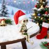 1 Fishing Skeleton Wearing a Christmas Hat, Creative Christmas/Halloween Gift, Hand-painted Resin Crafts