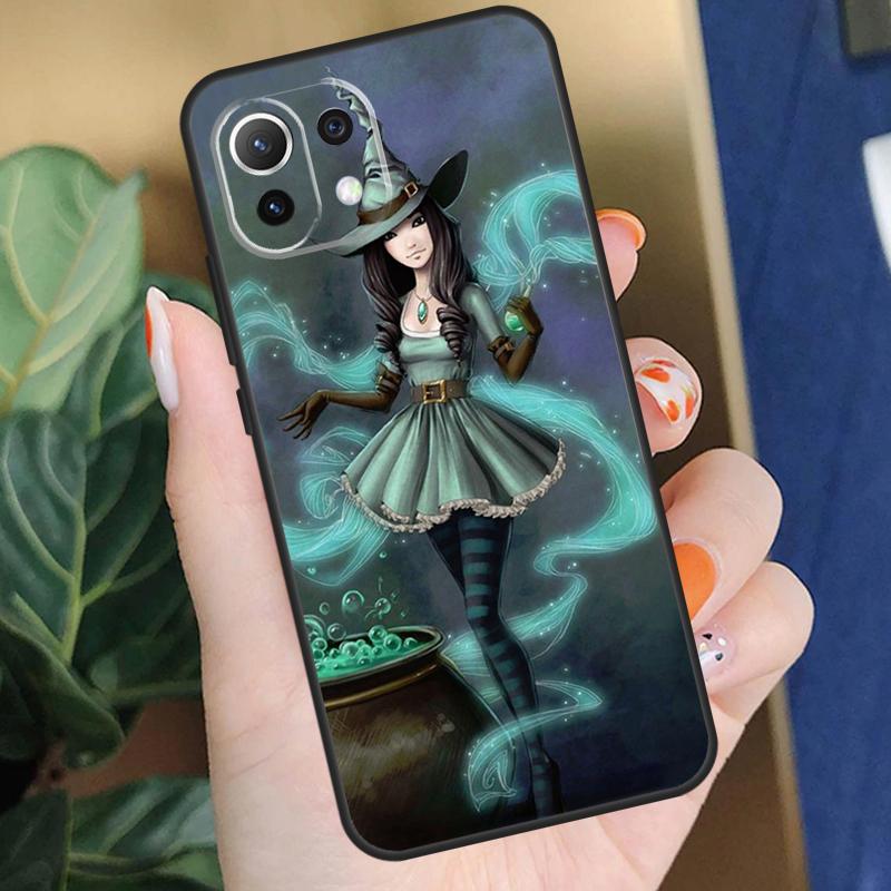 Halloween Moon Witch Horror Case For Xiaomi 15T 14T 13T Pro 14 15 Ultra 17 Pro Max POCO X7 F8 Pro X5 X6 F5 F6 F7 Coque