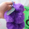 2Pcs Soft Plush Fruit Keychain Pendant Cute Pompoms Keyring Furry Grape Key Chain  for Girl