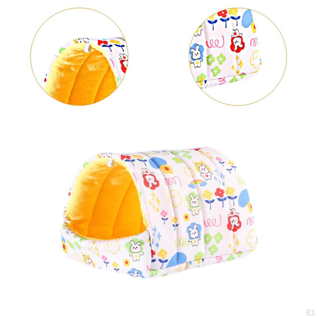 Hamster Bed House Shelter Portable Cute Washable Semi Enclosed Sleeping Hut Warm Nest for Gerbil
