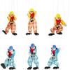 MISS. CHEN 7&7 2 Packs Clown Marionette Puppet Toy String Puppet for Funny Parent-Child Interactive Toy Wooden Doll Family Pretend Play Puppetry