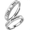 Korean Style Silver Plated "LOVE" Eternal Couple Rings, Adjustable Set for Men and Women