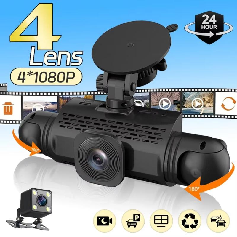 Car DVR 4 Camera Video Recorder Black Box 360 Dash Cam Front Left Right Rear View Camera Night Vision Loop Recording Car Assecories