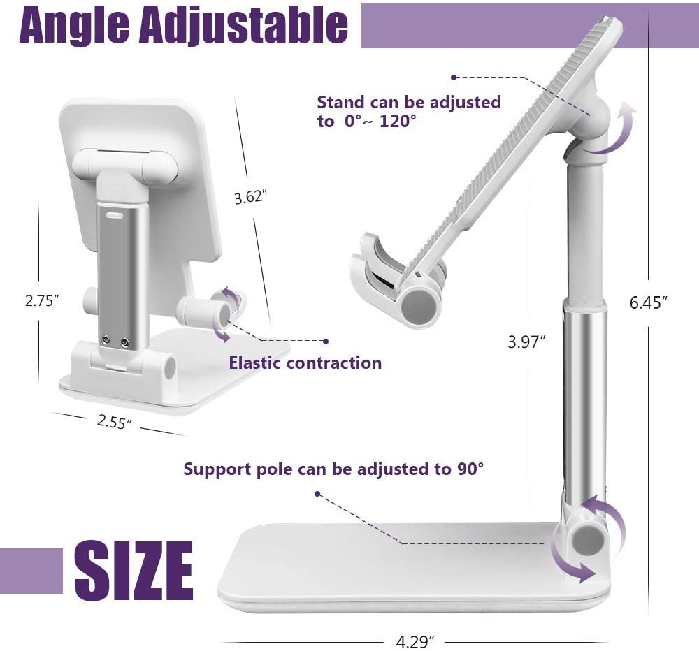 Desk Mobile Phone Holder Stand For iPhone iPad Xiaomi Huawei Metal Desktop Tablet Holder Table Cell Foldable Extend Support