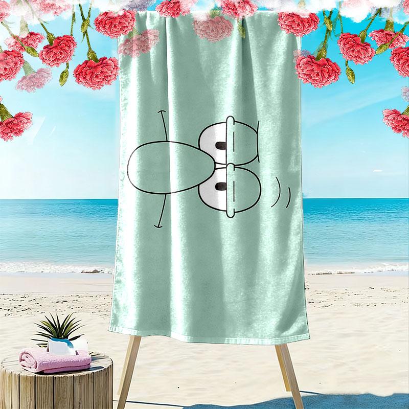 SpongeBob SquarePants Print Beach Towel, Large Soft Quick Dry Towel for Beach Camping Swimming