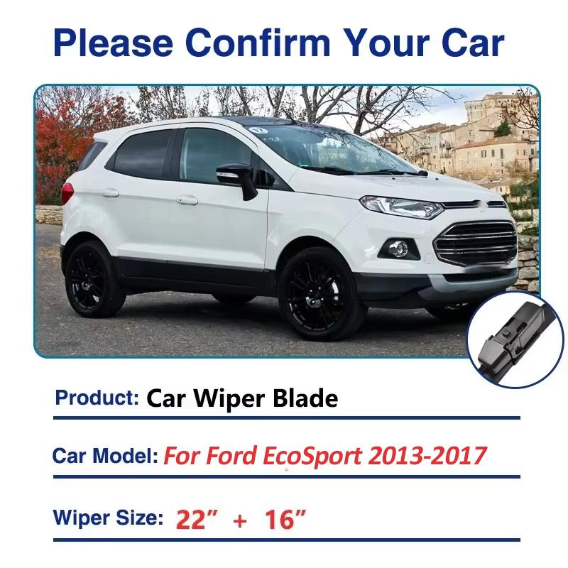 For Ford EcoSport B515 2013-2016 2017 Accessories Car Wiper Blades Window Brushes Front Windscreen Windshield Wipers Accessories