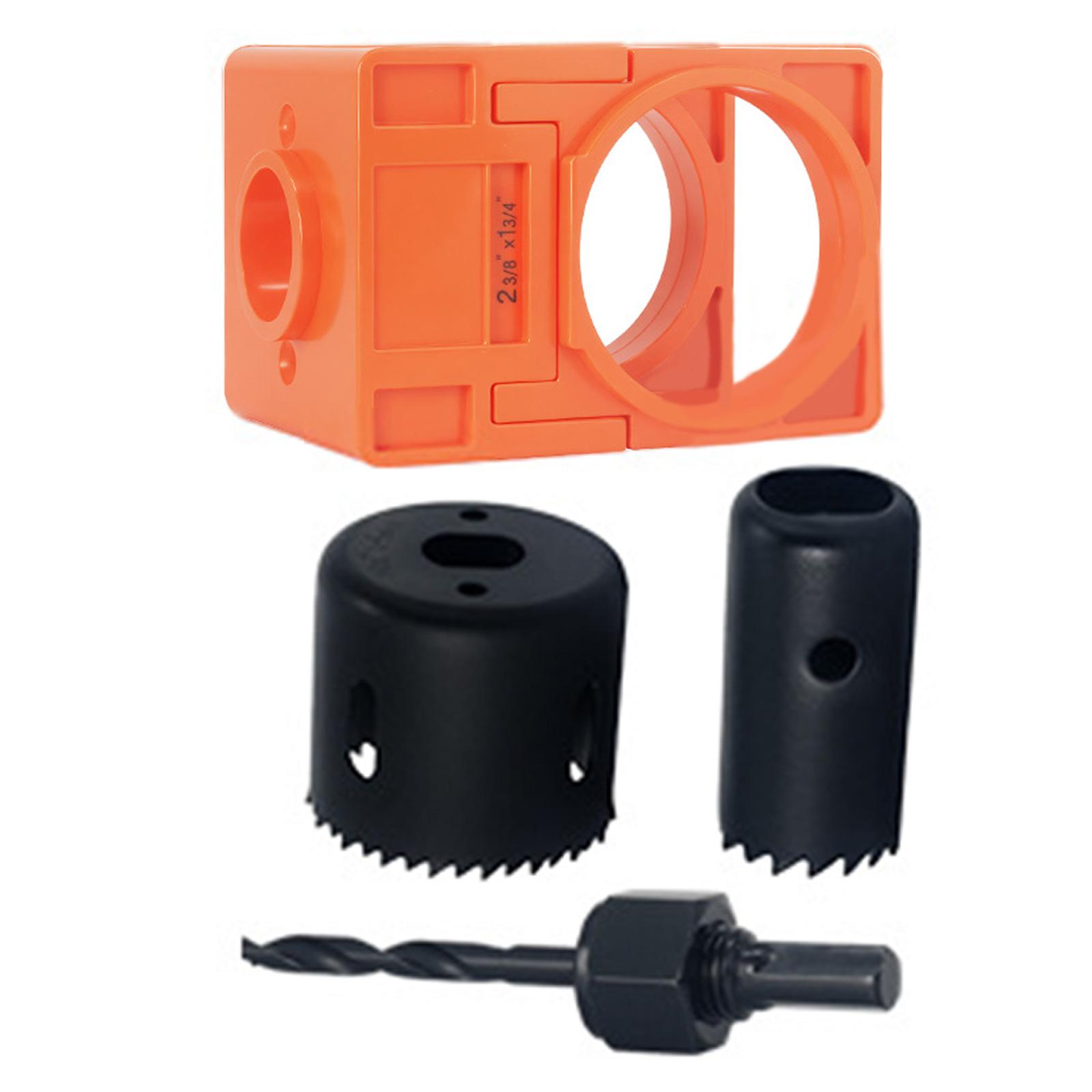 

4Pcs Wood Door Lock Installation Set Including Hole Drilling Template for Quick Setups Common Lock Size 1