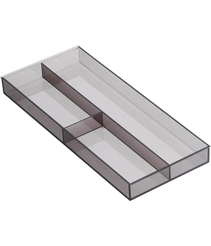 Yamazaki Tower Extendable & Sliding Desk Tray, Black, Approx. W25 X D24.6-45 X H5.7cm, Drawer Storage Case, Model 3442