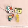 Basketball Love Themed Enamel Pins Basketball Fan Cute Letter Gold Sports Passion Brooches Lapel Badge Jewelry Gifts for Friends