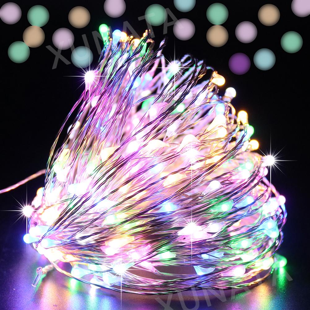 5M-50M LED String Lights Silver Copper Wire 12V Fairy Night Lamp for Chiristmas Garland Bedroom Light Indoor Wedding Decoration