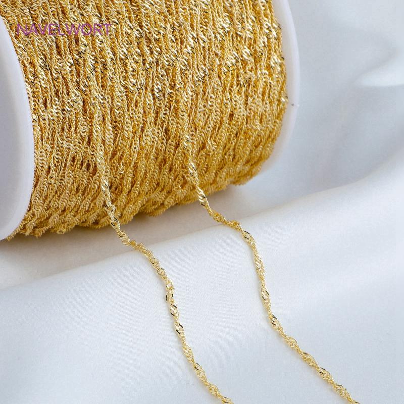 Wholesale 14K Gold Plated Brass Metal Loose Chains Bulk Chains For Jewelry Making,DIY Handmade Jewellery Making Supplies