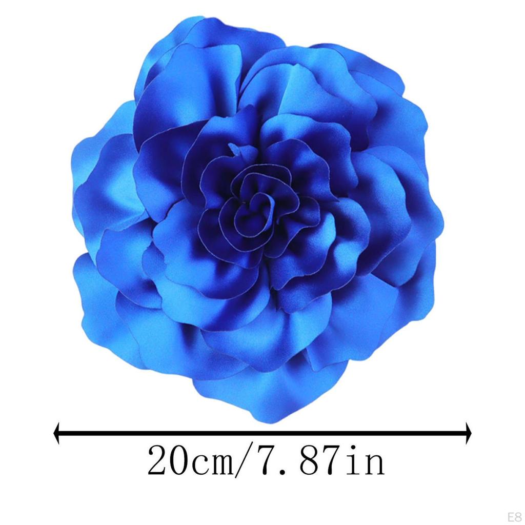 Flower Brooch Pin Boutonniere Classic Diameter 20cm with Clip Decorative Corsage Lapel for