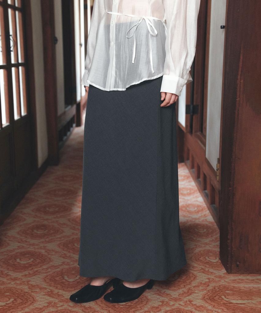 Siyajyu Sist9068 Minimal Bias Long Skirt_Charcoal