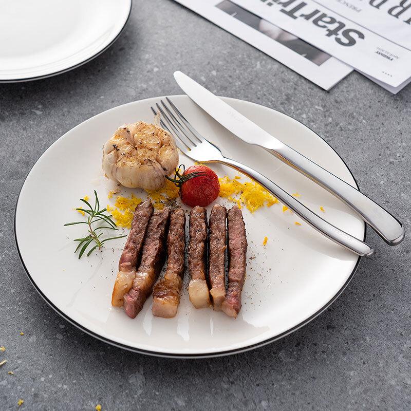 Onlycook Stainless Steel Steak Cutlery & Plate Set