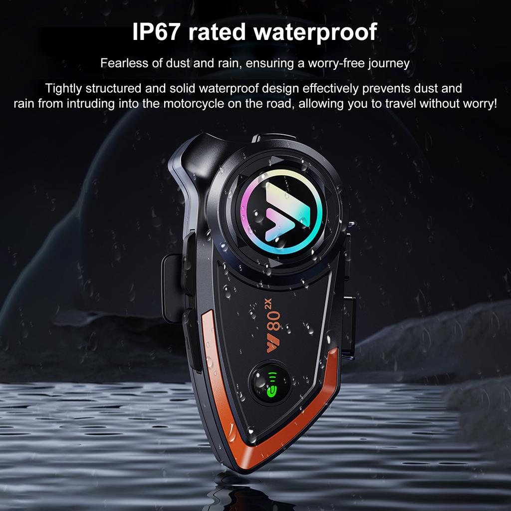 Motorcycle Intercom Helmet BT Headset Compatible with a Variety of Helmets