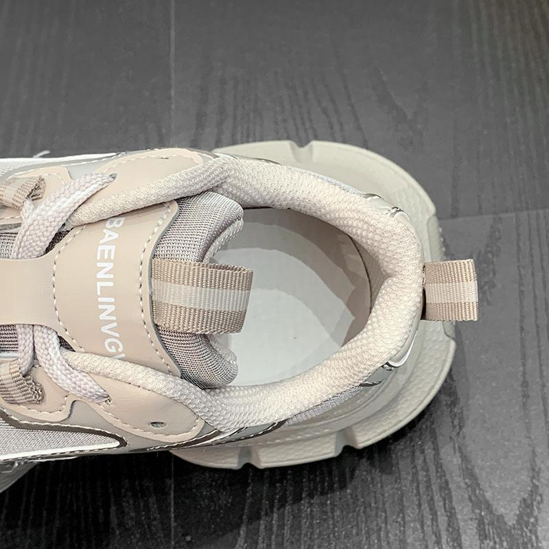 Mode 5cm Mittelhohe Absätze Damen Sneaker Mode Rosa Farbe Mikrofaserleder Mesh Bequeme Damen Luxus Klobige Sneaker Frau Größe 40