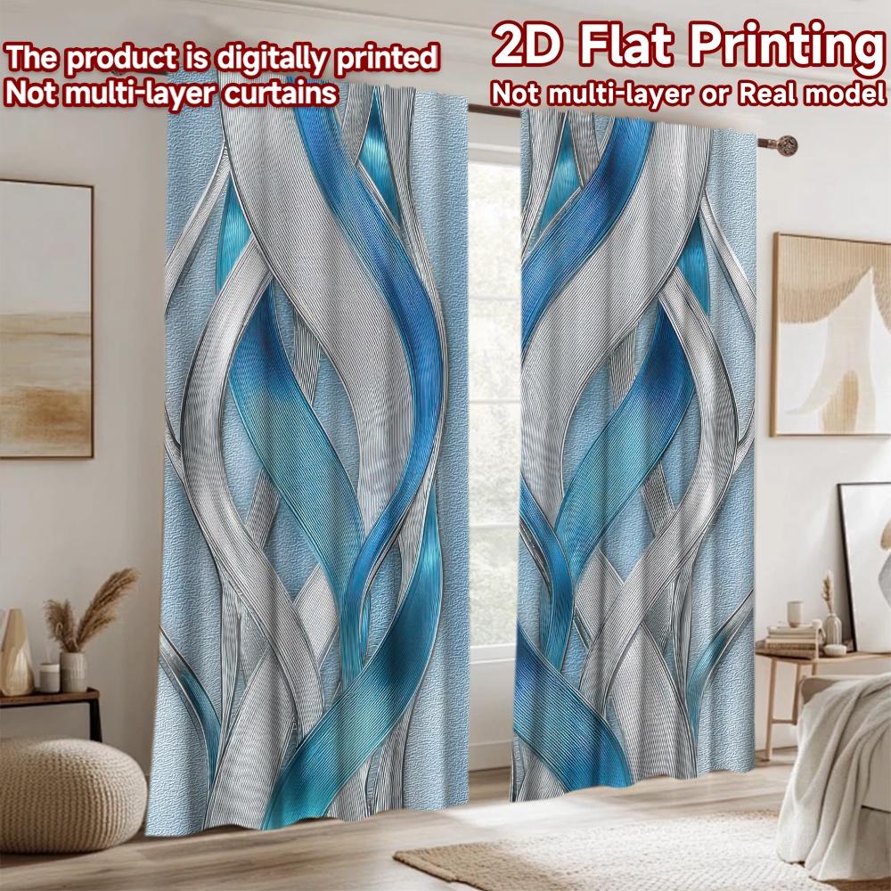 2D flat Photography Backdrop Photography Backdrop Blue and Silver Waves 100% Polyester Party & Holiday Decor Use for
