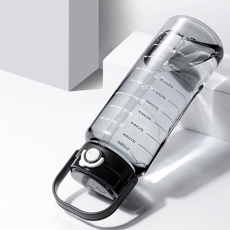 Bottiglia d'acqua sportiva da 1,5/2 litri con scala oraria, in plastica, per succo d'acqua freddo estivo, grande capacità, portatile, da viaggio