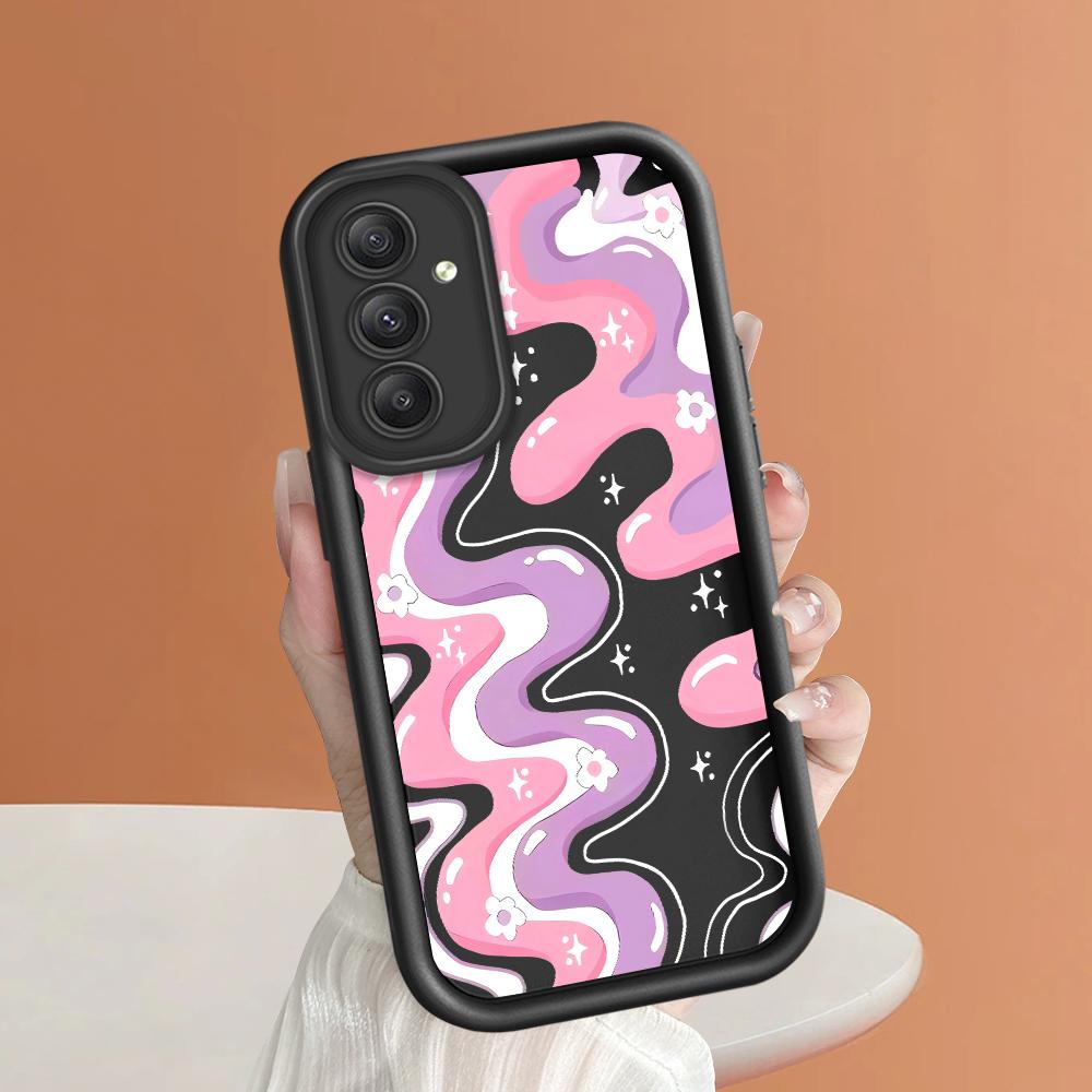 Weiches Silikon-Telefongehäuse mit quadratischem Leiterdruckmuster, vollständige Abdeckung, Kamera, stoßfestes Schutzgummigehäuse für Samsung