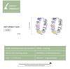 BAMOER 100% 925 Sterling Silver Rainbow Love Ring for Women Colored Stackable Heart Girl Ring Fine Jewelry Anillos Wedding Gift