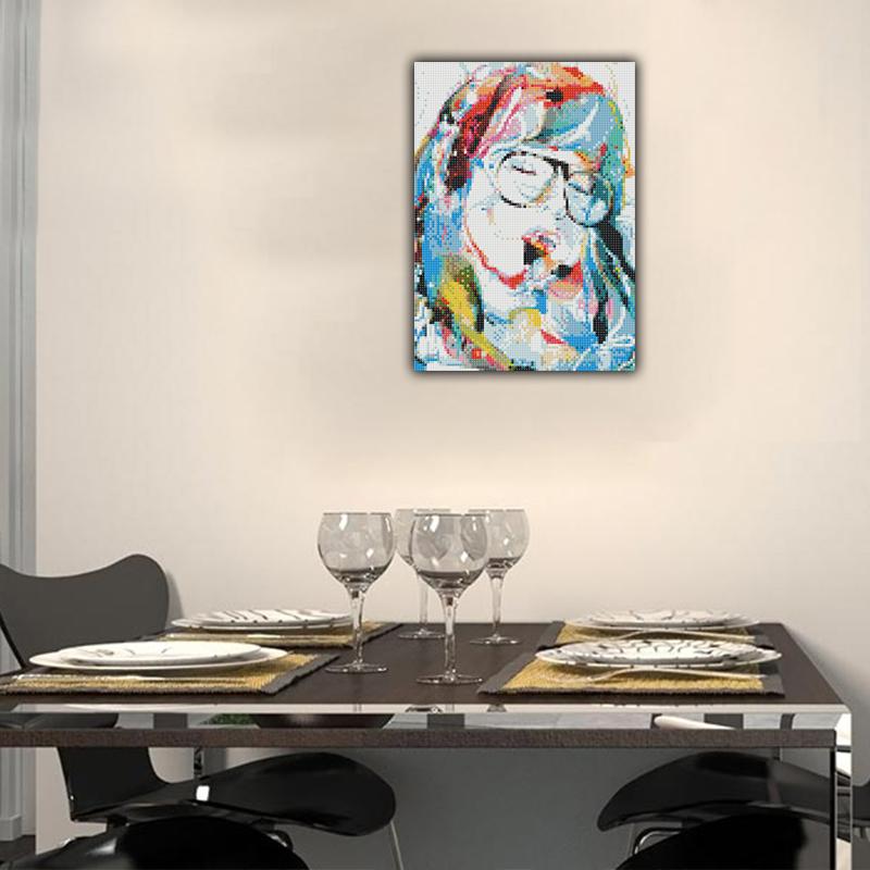 FIYO 11.8x16.73in Malowanie Diamentowe Pełny Okrągły Wiertło Diamentowe Nurkująca Dziewczyna Okrągłe Malowanie Diamentowe Ręcznie Robione DIY Mozaika Diamentowa Malarstwo Dekoracja Domu