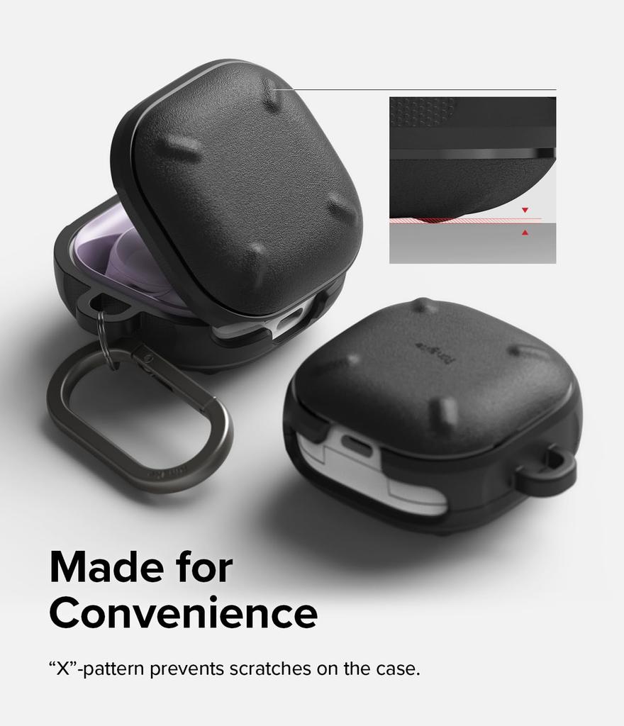 Ringke Galaxy Buds FE/Buds 2 Pro/Buds 2/Buds Live/Buds Pro Case, ONYX TPU, Shockproof Protection, Wireless Charging (Carabiner Included) - Black