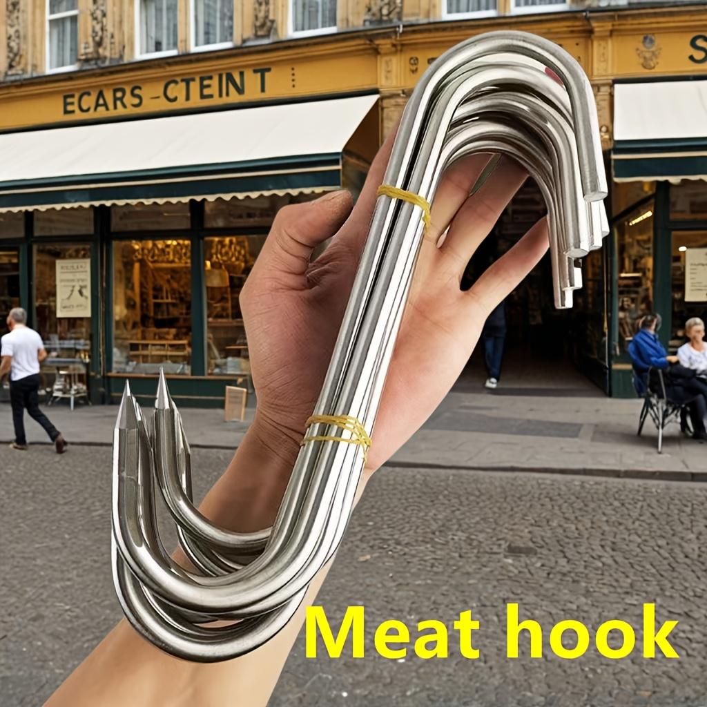 Balení 40 kusů nerezových masných háků, odolné řeznické závěsné nástroje na hovězí, slaninu, šunku, kachnu, krůtu - Ideální pro horké a studené uzení, nakládání