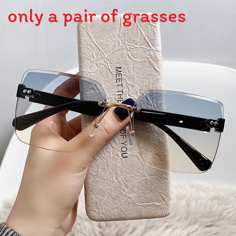 Small Red Book Fashion Sunglasses Women Uv385 No Frame Edge Sun Shades For Travel And Parties
