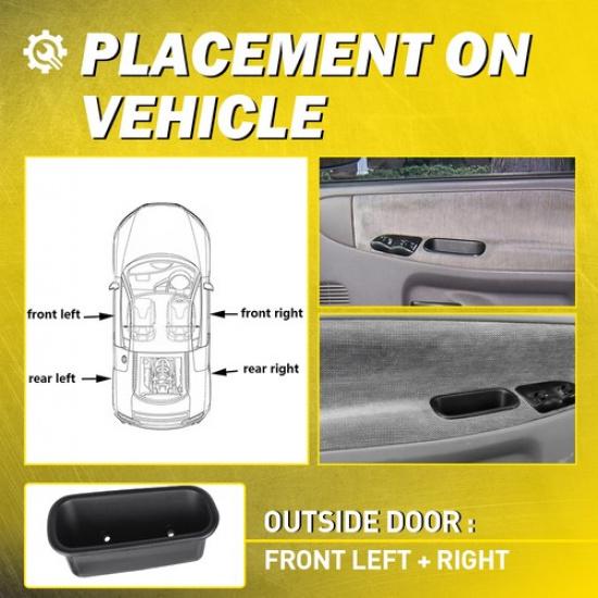 Front LH RH Inner Door Handles Fit 1994-2002 Dodge Ram 1500 2500 3500 4741404 EK
