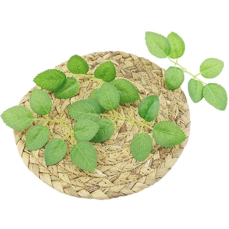 (20Pcs/pack) 12cm Green Simulated Tree Leaves Rose Leaf Home Decoration Vase Decoration Bouquet Packaging Diy with Handmade