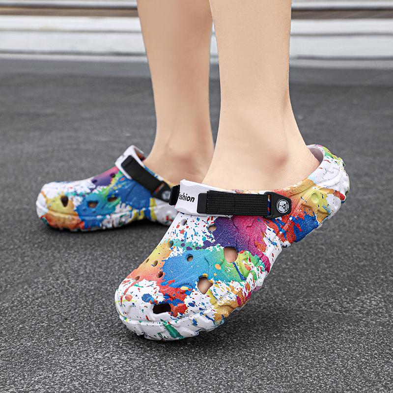 Herrtofflor Ny stor storlek Mode Tjocksulade vardagliga Sport sandaler herr EVA lättviktiga andningsbara utomhus strandskor herr