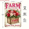 Farm Fresh Flower Market Metal Sign x  D Flat Vintage Pink Floral Tin Sign Rustic Farmhouse Wall Art Decor for Home