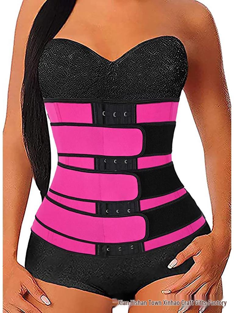 Adjustable Waist Cincher: Three-Row Buckle Tummy Control Belt with Back Support