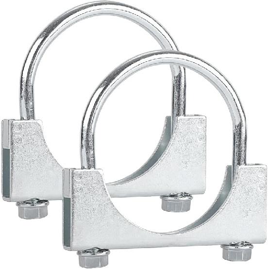 LCGP 2" Heavy Duty U Bolt Clamps Saddle Type Anti-Corrosion 2 Pack Muffler Clamps