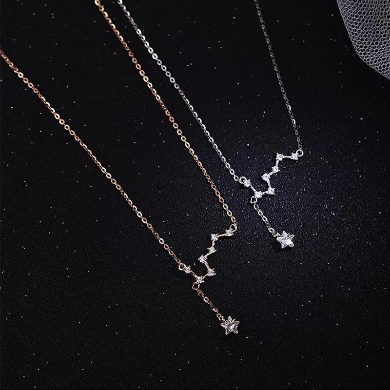 Big Dipper Star Tassel Necklace: Women's Cold Style, Niche Temperament, Simple Design Clavicle Chain