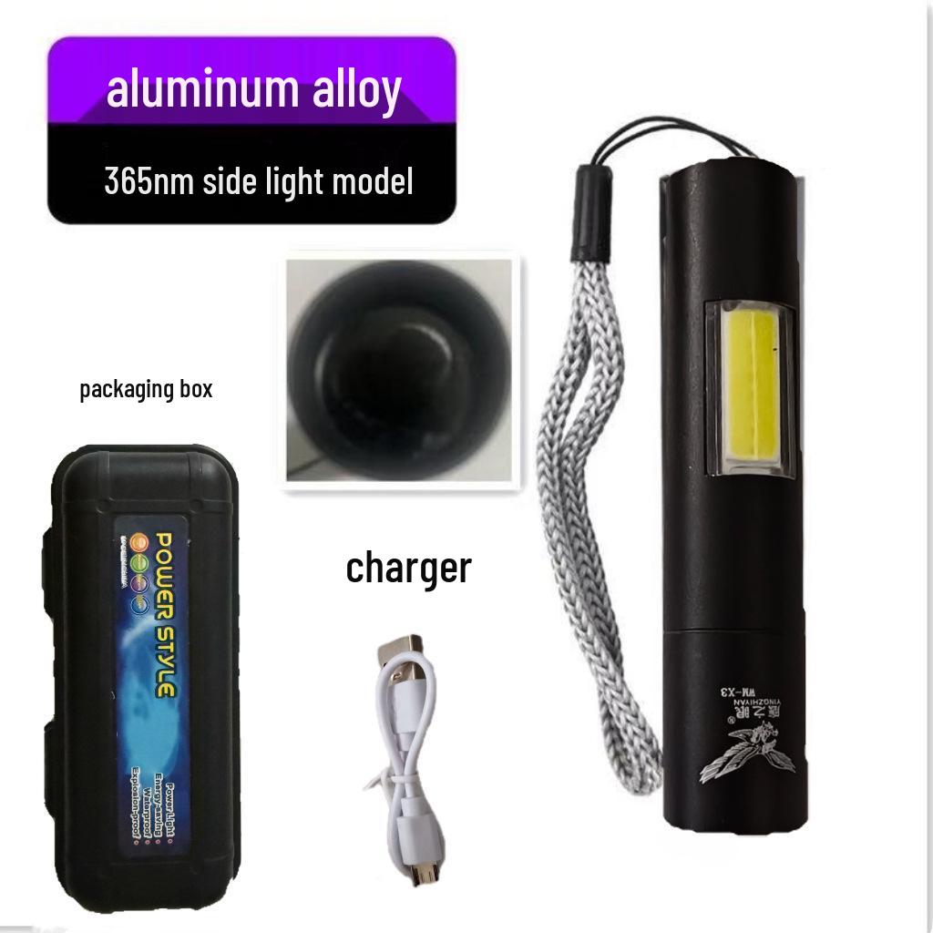 

УФ-фонарик с черным светом: Портативный 365 нм Детектор банкнот, Защита от подделок, Идентификатор нефрита, Лампа Вуда, USB-перезаряжаемый