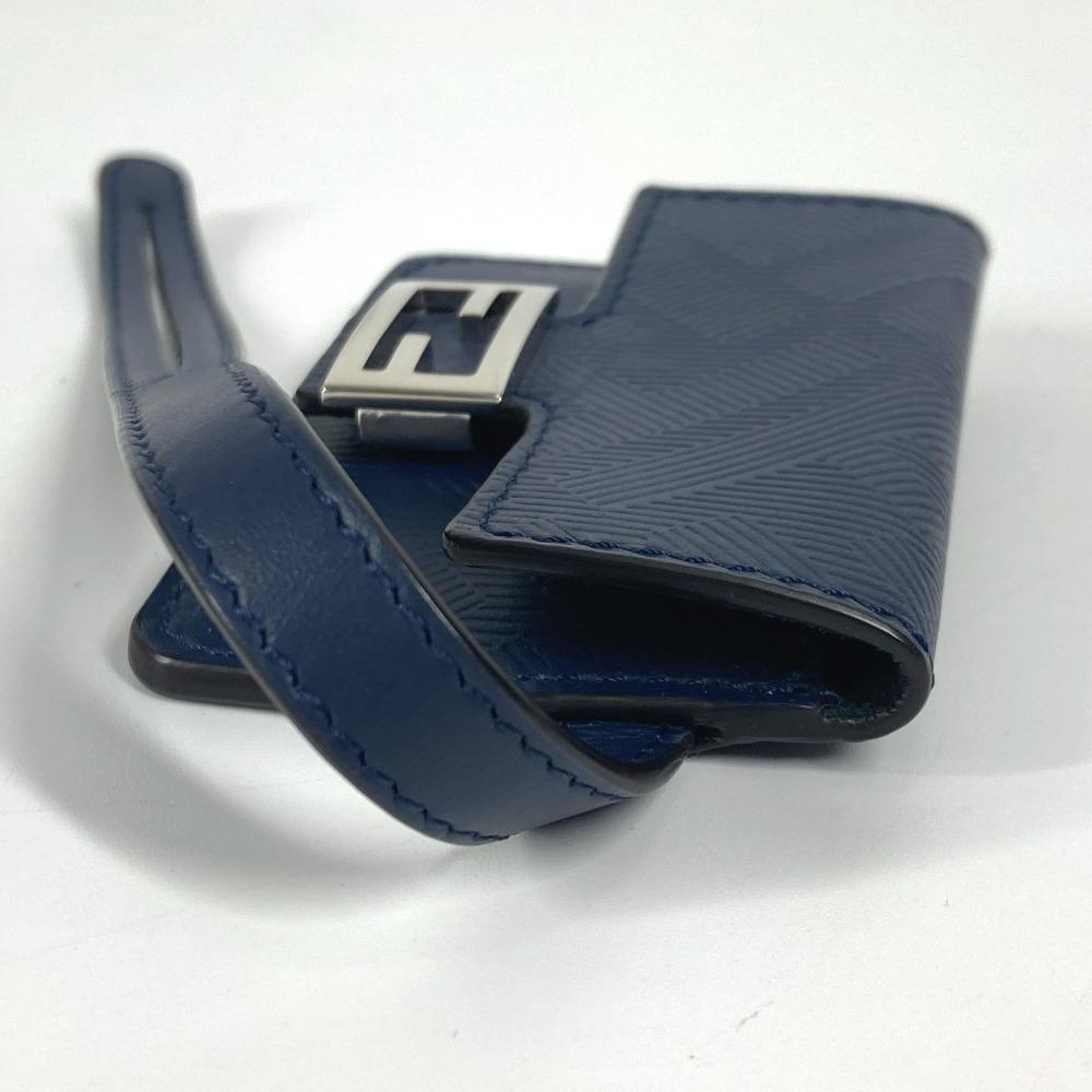 FENDI Bucket type Bag type Key Ring Key Holder Bag Charm charm Leather Navy