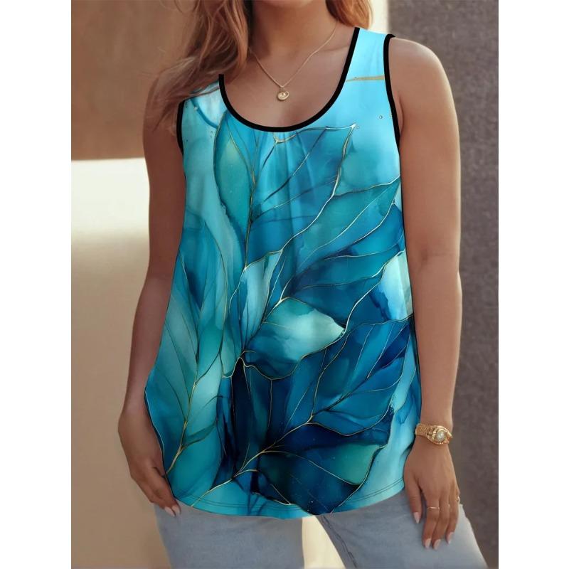 Dámská vesta bez rukávů Kreativní barevný potisk Pohodlná měkká Volnočasová Volná Módní Všestranná Letní Nadměrná vesta