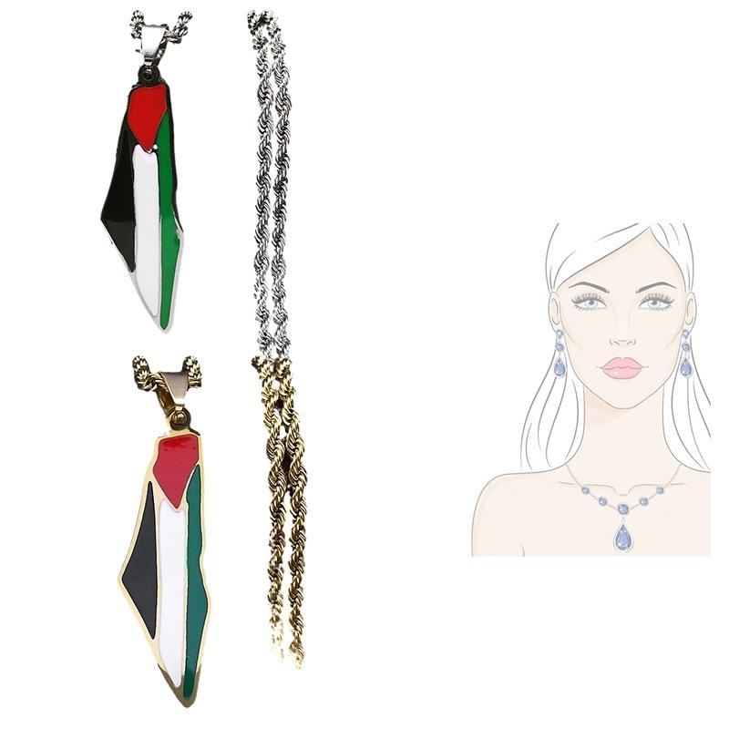 Stainless Steel Fashionable Map Pendant Necklace For Cross-border E-commerce