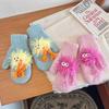 Adorkable Thicken Mitten with Braids Knit Gloves Protect from the Cold Cartoon Clown Unisex Full Finger Glove