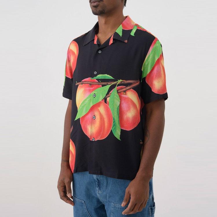 Stussy Peach Pattern Shirt Unisex Shirts Black 1110159