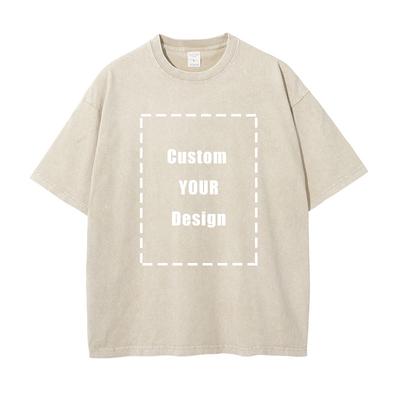 Benutzerdefinierte Vintage-gewaschene T-Shirts DIY02 T-Shirt Oversize Streetwear Kurzarm Angepasste Oberteile Tees Mann Frau 100% Baumwolle