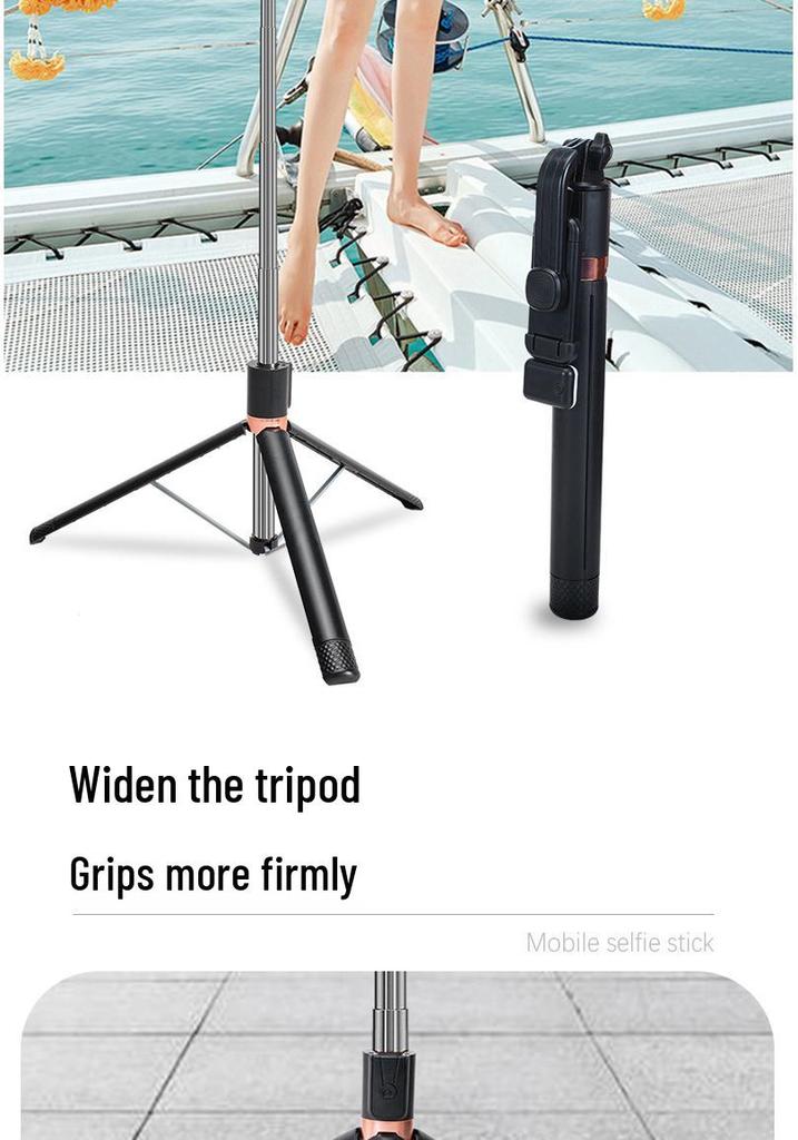 360° Rotating Anti-Shake Selfie Stick Tripod with Bluetooth Remote and Extendable Desktop Stand
