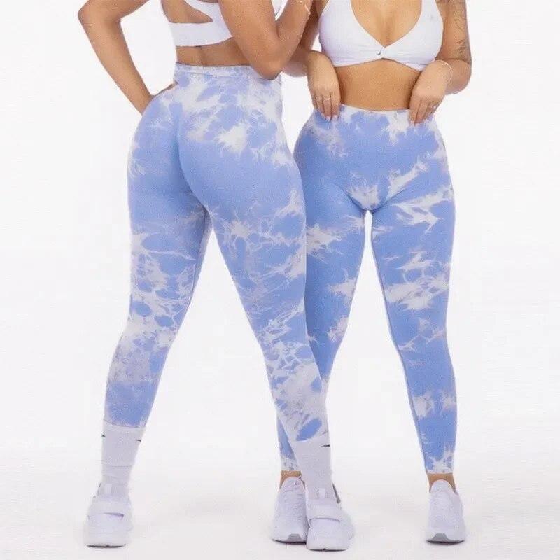צבע עניבה מכנסיים יוגה מזדמנים נשים גבוה מותן סקיני חלק ספורט חדר כושר מכנסיים חותלות ריצה מכנסי טרנינג חותלות אלסטיות 30165