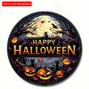 2d Flat 20*20cm, Home Decoration, Happy Halloween Wooden Circular Logo, Creative Decorative Board, for Home, Office, Cafe, Club, Garden Decor.