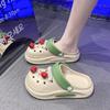 Spring and summer wear deodorant hole shoes EVA women's thick-soled sweet height-increasing slippers breathable slippers