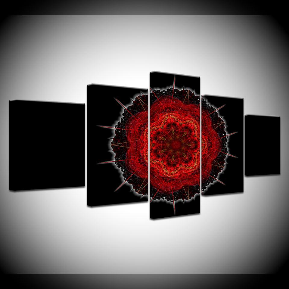 Art embroidery flower 5 Piece HD Wallpapers Art Canvas Print modern Poster Modular art painting for Living Room Home Decor