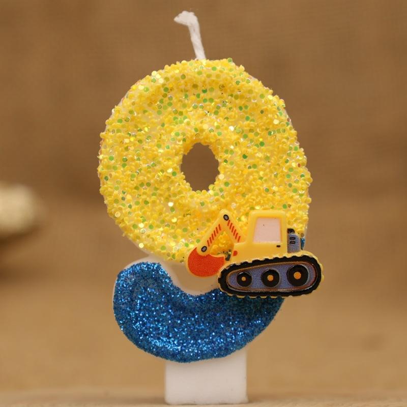 

Creative Engineering Car Excavator Digital Birthday Candle Cake Decoration Handmade Birthday Candle 9