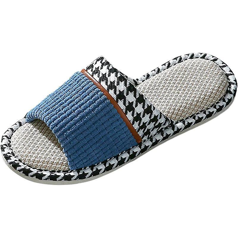 Slippers, Indoor, Men s, Summer, Hemp, Room Shoes, Indoor Shoes, Quiet, Lightweight, Non-Slip, Stylish Slippers, Office Slippers, Summer Slippers,