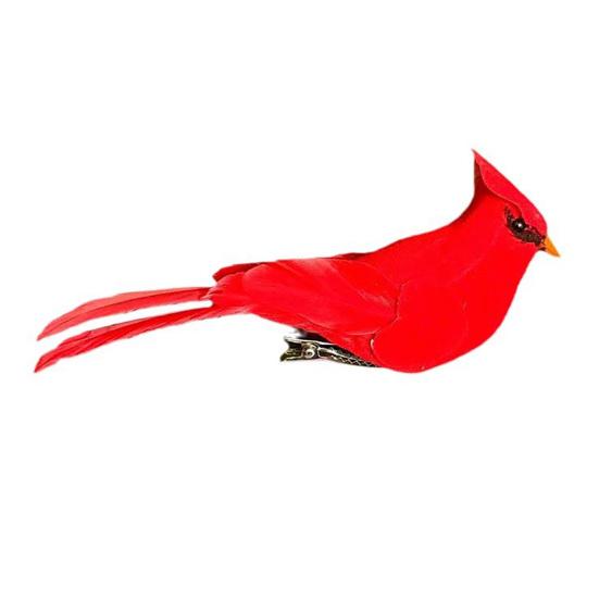 Realistic Red Bird Simulated Feathered Foam Craft